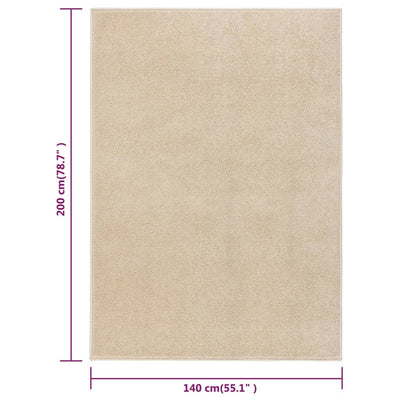 Vloerkleed kortpolig 140x200 cm beige