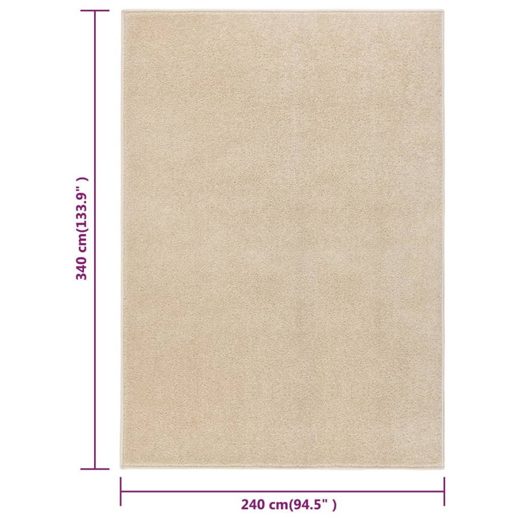Vloerkleed kortpolig 240x340 cm beige