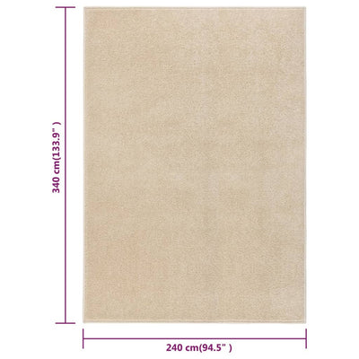 Vloerkleed kortpolig 240x340 cm beige