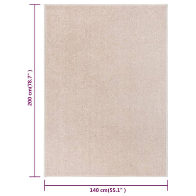 Vloerkleed kortpolig 140x200 cm donkerbeige