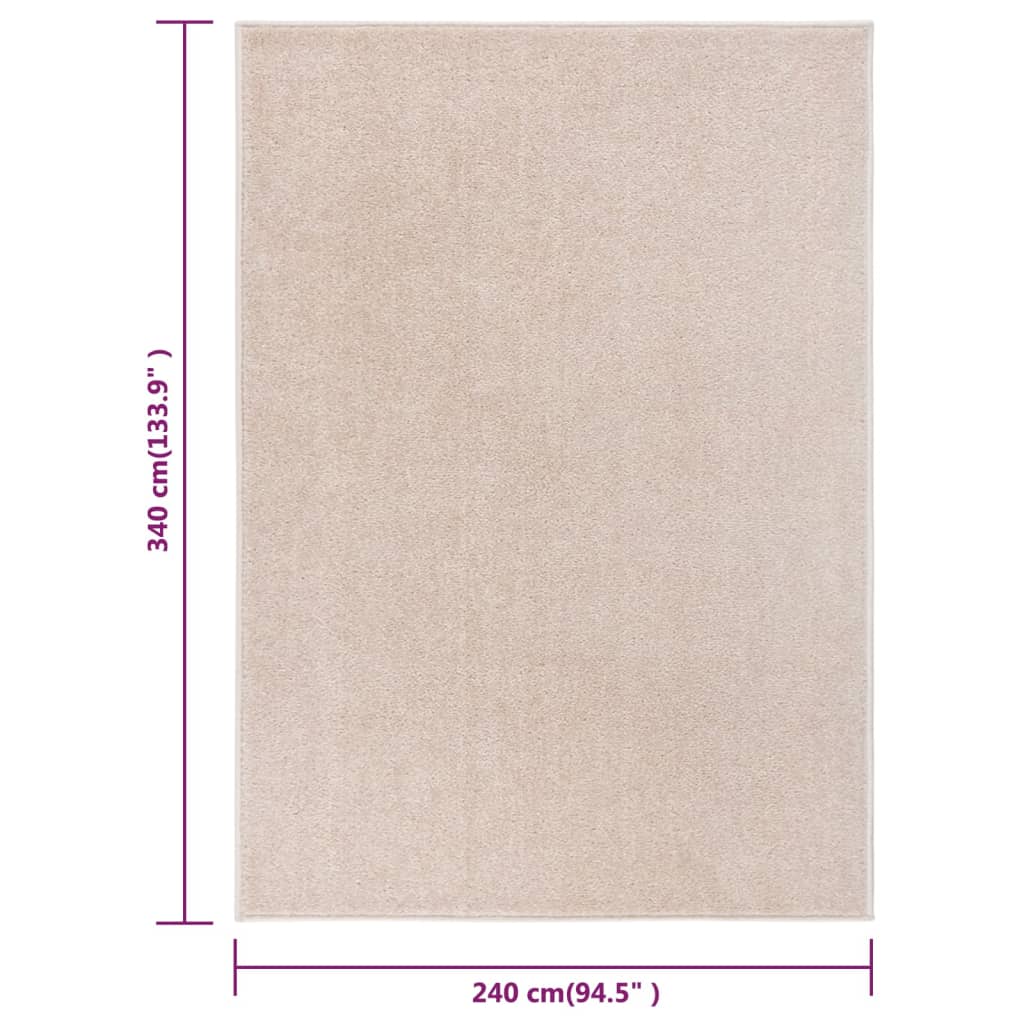 Vloerkleed kortpolig 240x340 cm donkerbeige