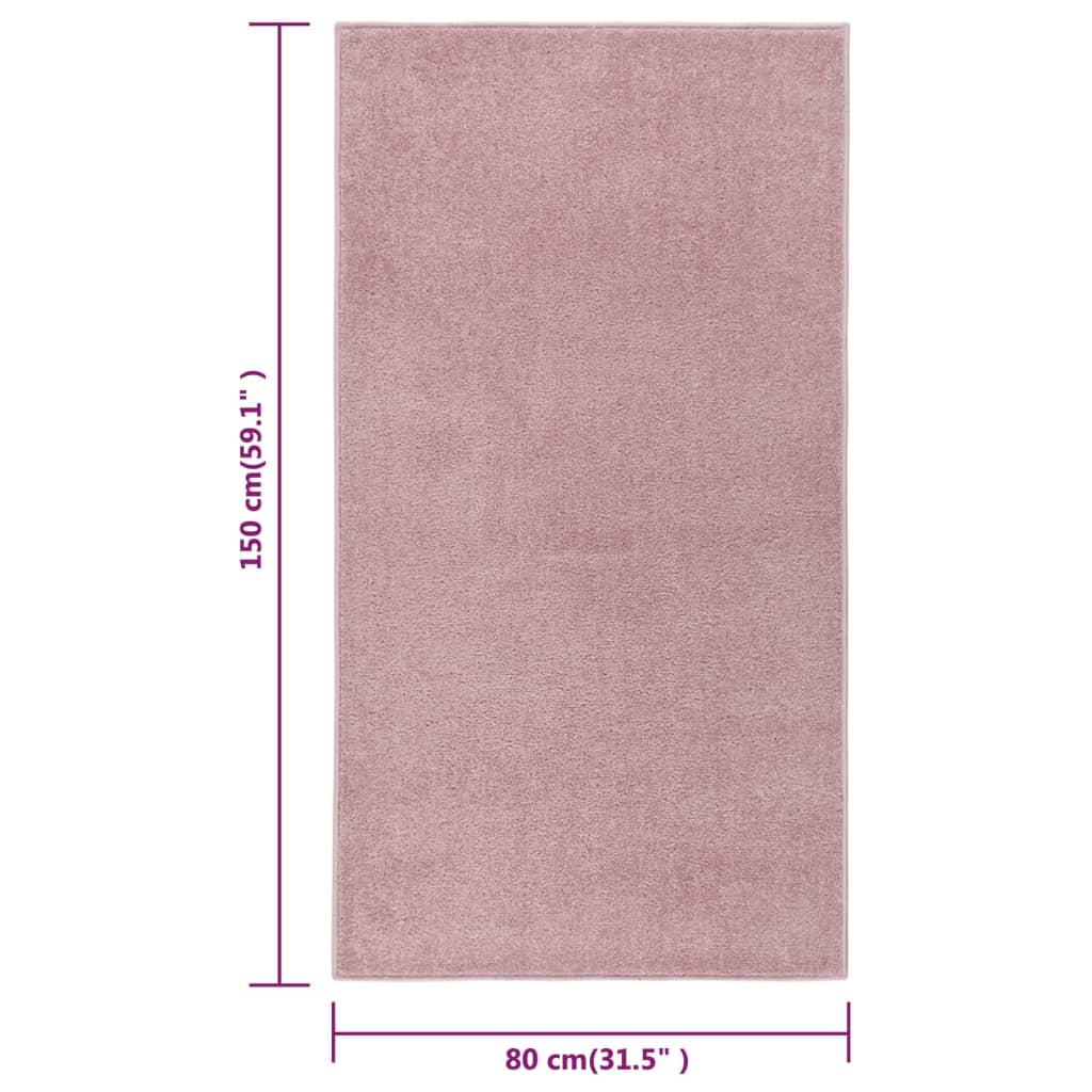 Vloerkleed kortpolig 80x150 cm roze