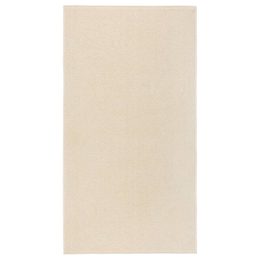 Vloerkleed kortpolig 80x150 cm crèmekleurig