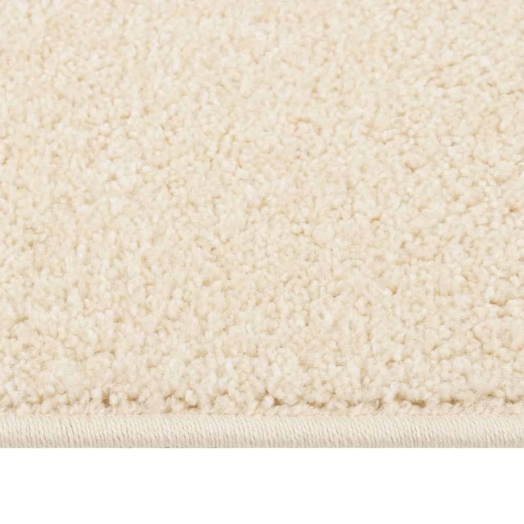 Vloerkleed kortpolig 80x150 cm crèmekleurig
