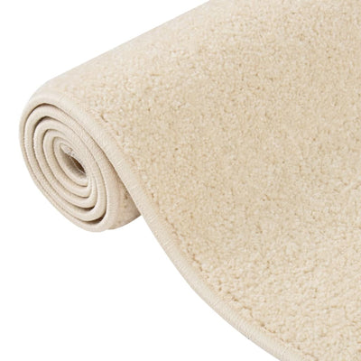 Vloerkleed kortpolig 80x150 cm crèmekleurig