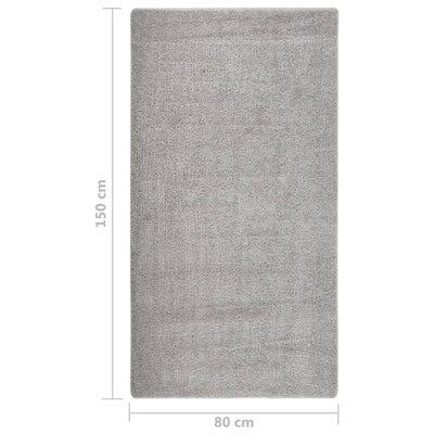 Vloerkleed shaggy anti-slip 80x150 cm lichtgrijs