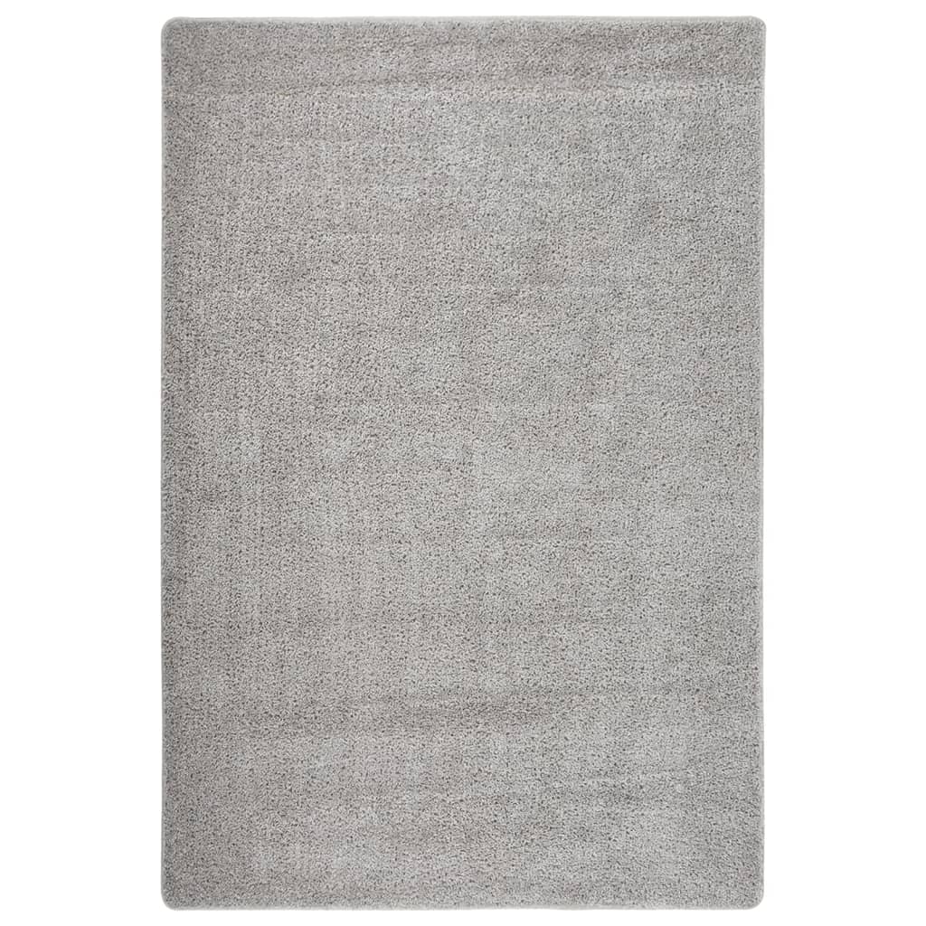 Vloerkleed shaggy anti-slip 140x200 cm lichtgrijs
