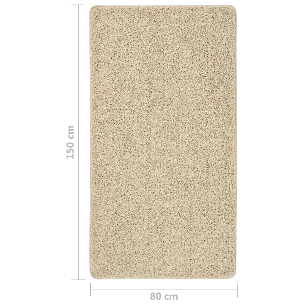 Vloerkleed shaggy anti-slip 80x150cm crèmekleurig