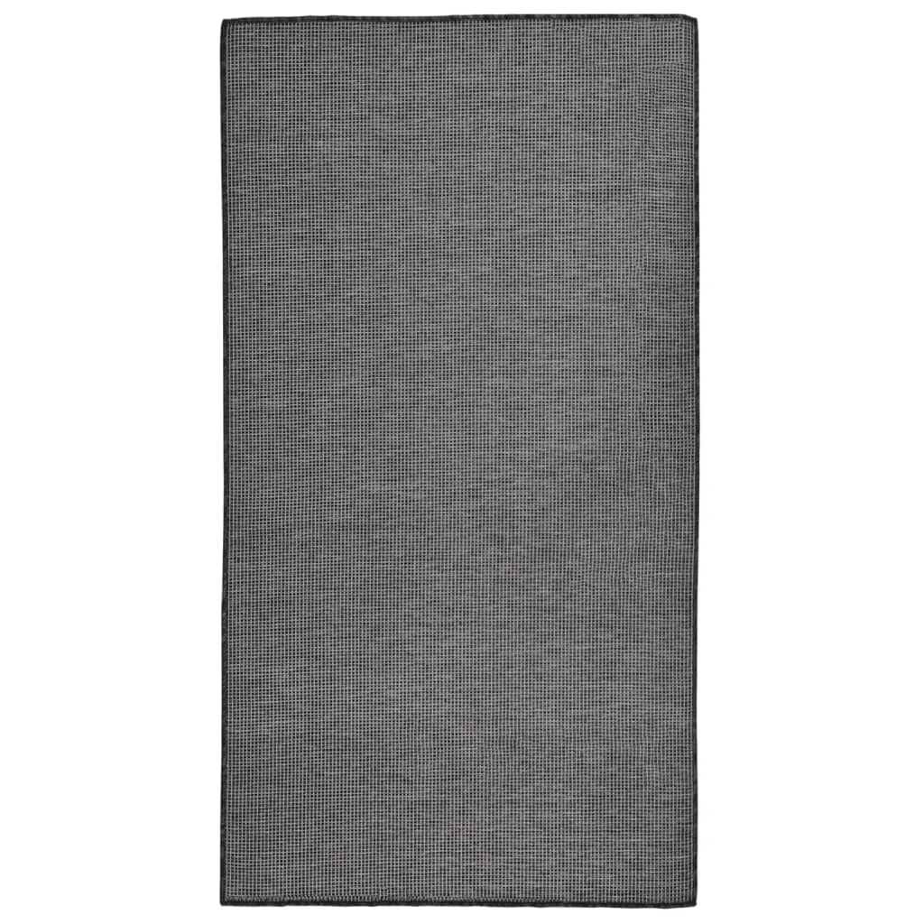 Buitenkleed platgeweven 80x150 cm grijs