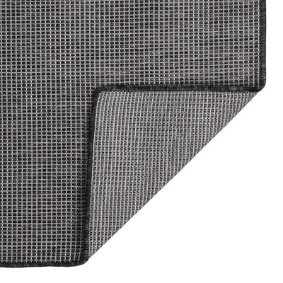 Buitenkleed platgeweven 80x150 cm grijs