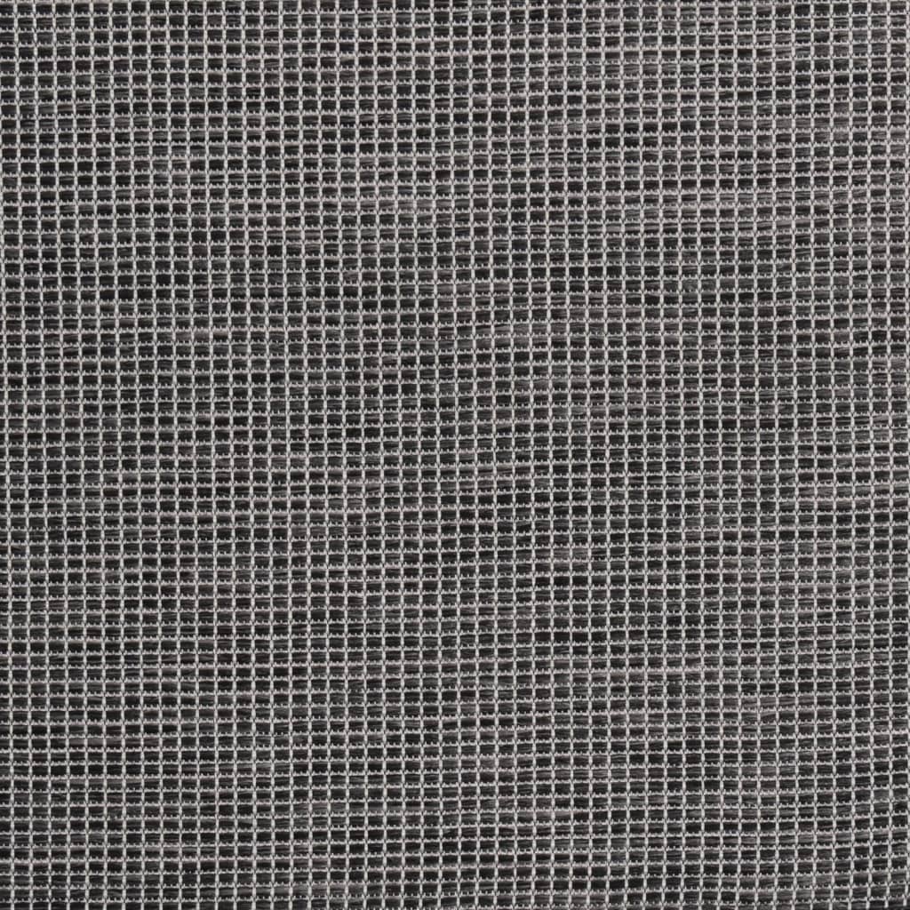 Buitenkleed platgeweven 140x200 cm grijs