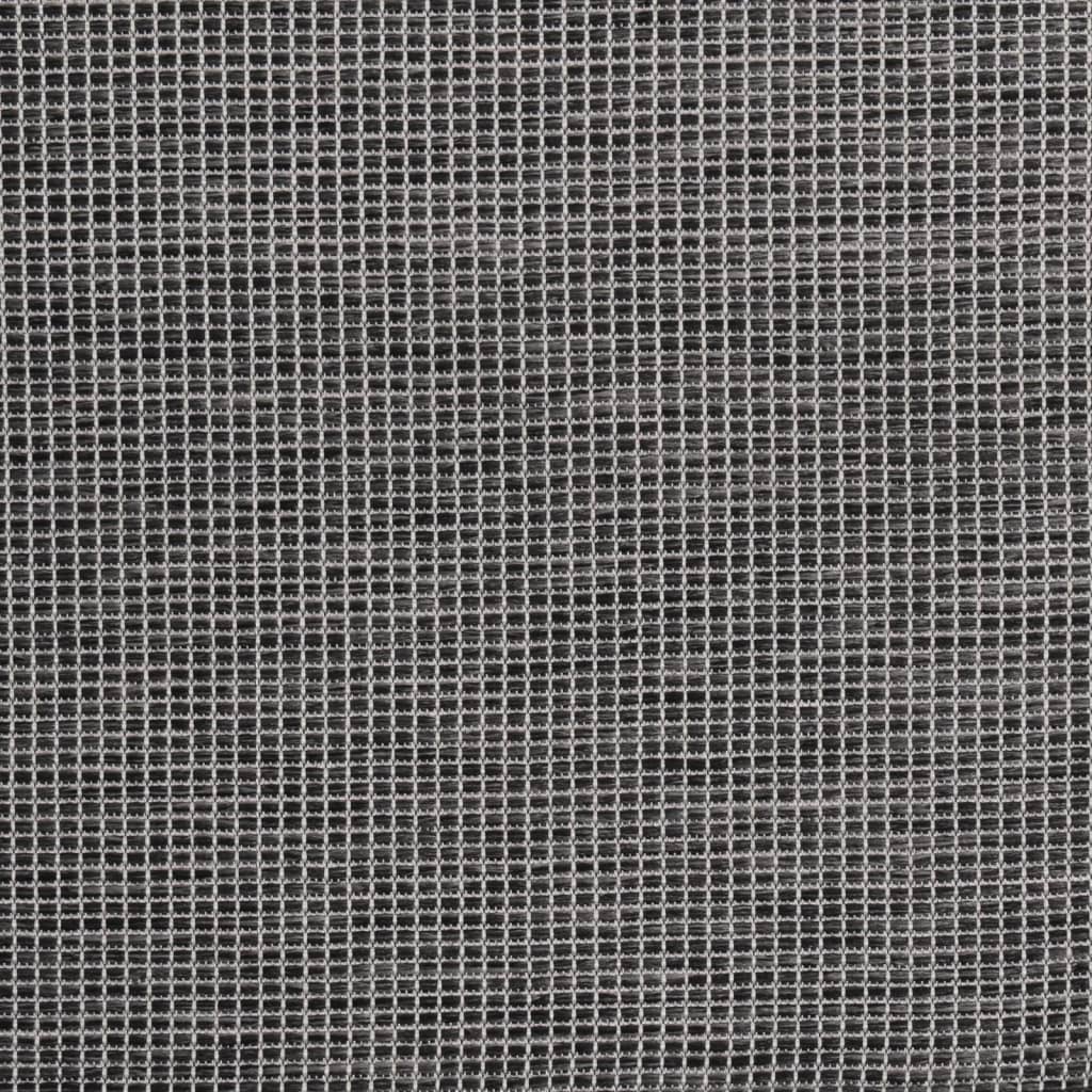 Buitenkleed platgeweven 160x230 cm grijs
