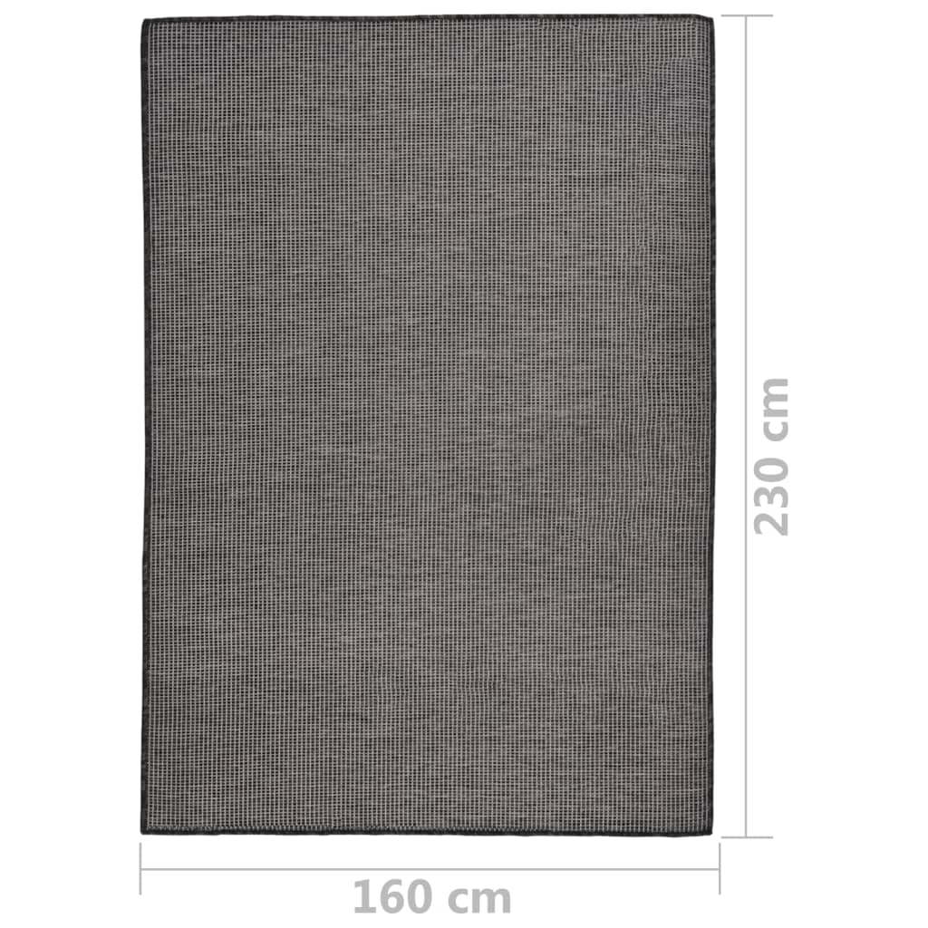 Buitenkleed platgeweven 160x230 cm grijs
