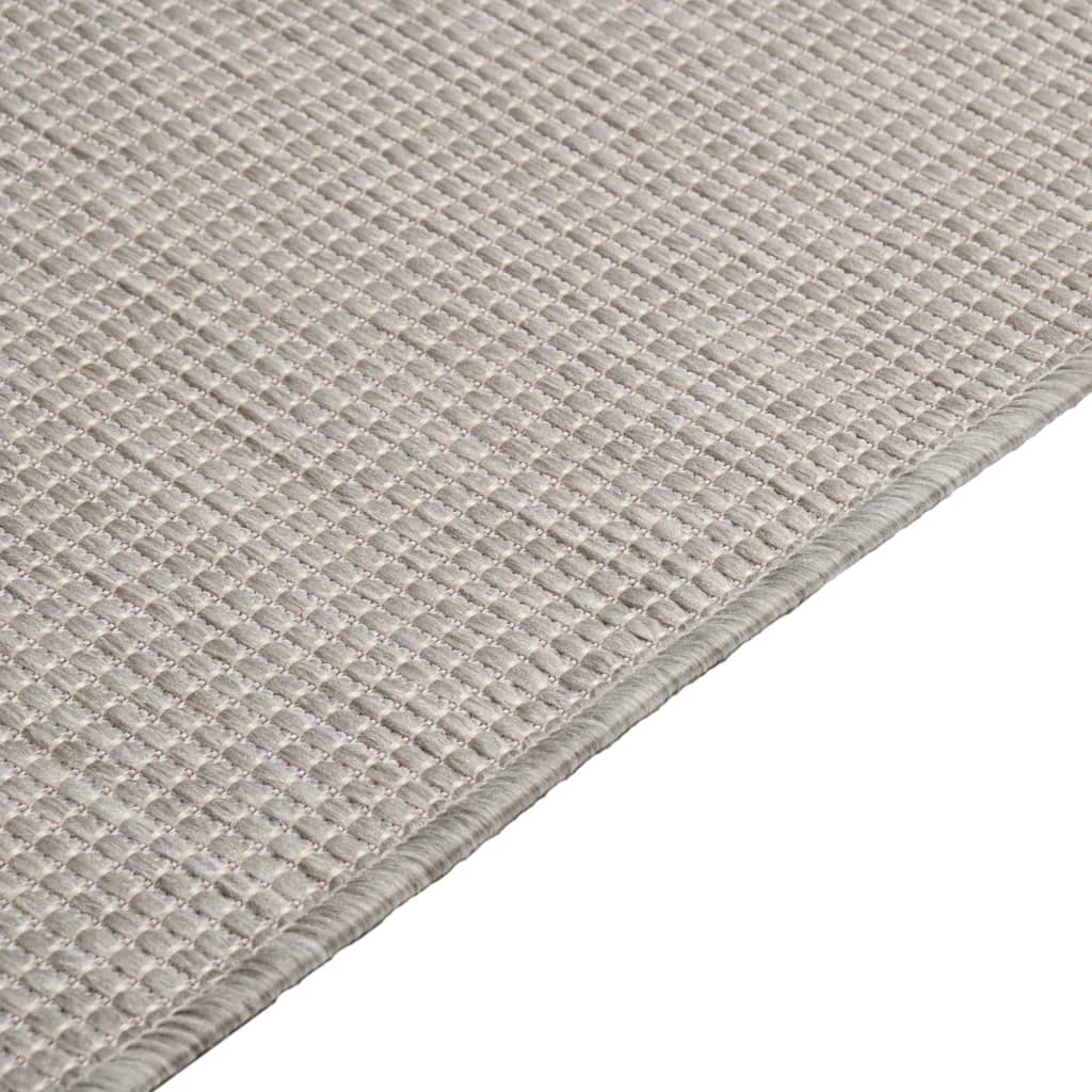 Buitenkleed platgeweven 80x150 cm taupe