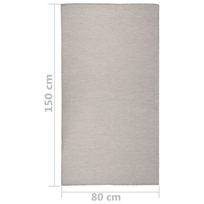 Buitenkleed platgeweven 80x150 cm taupe