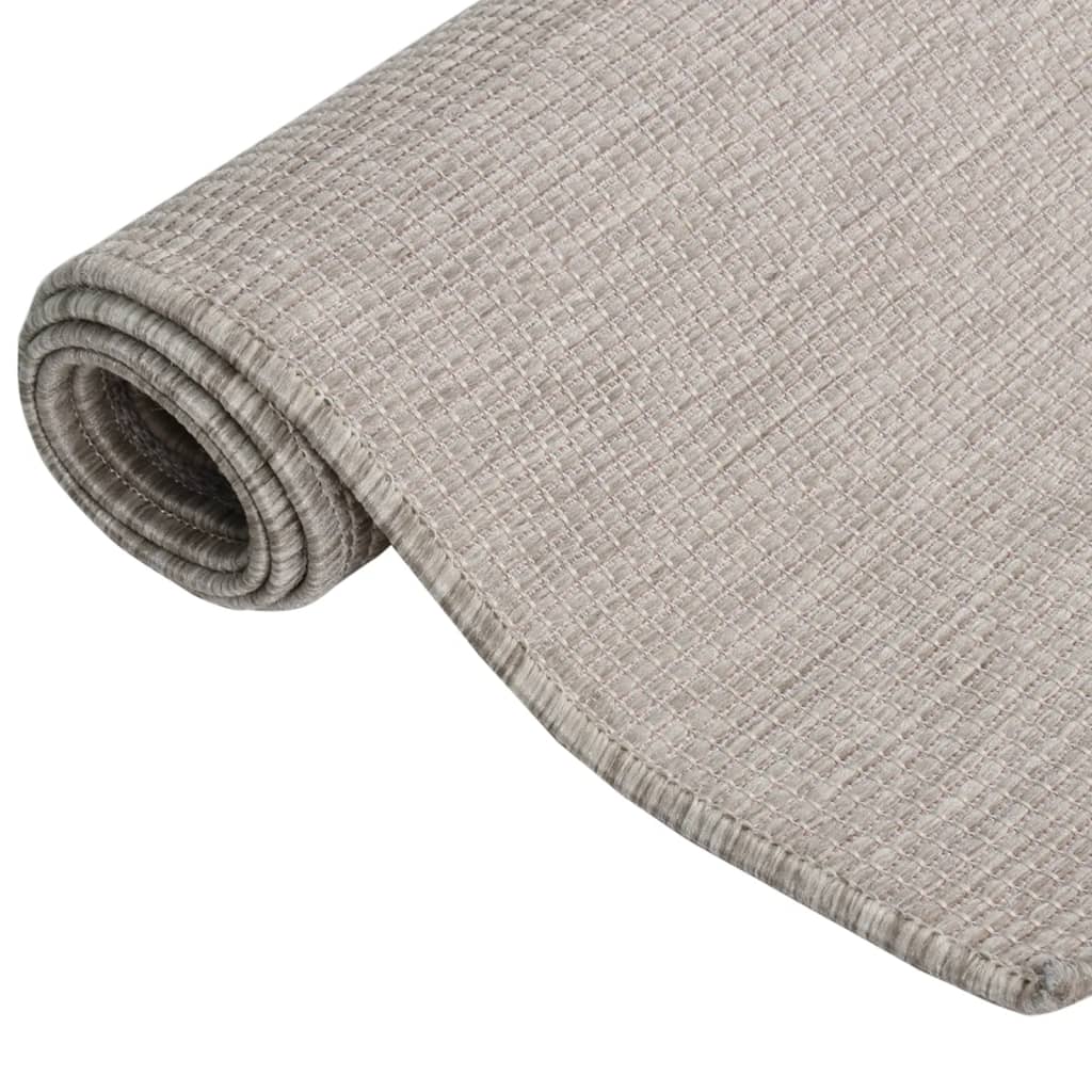 Buitenkleed platgeweven 120x170 cm taupe