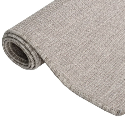 Buitenkleed platgeweven 140x200 cm taupe
