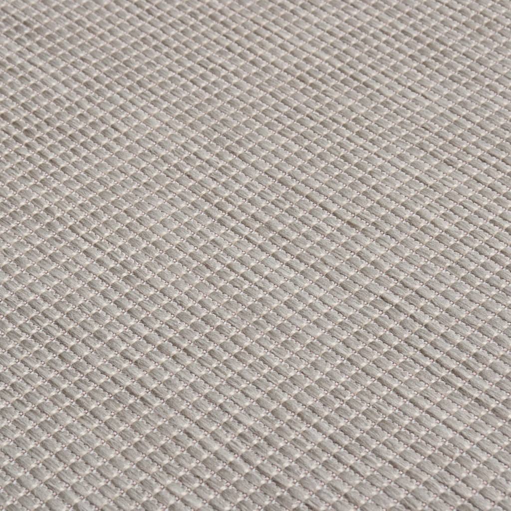 Buitenkleed platgeweven 140x200 cm taupe