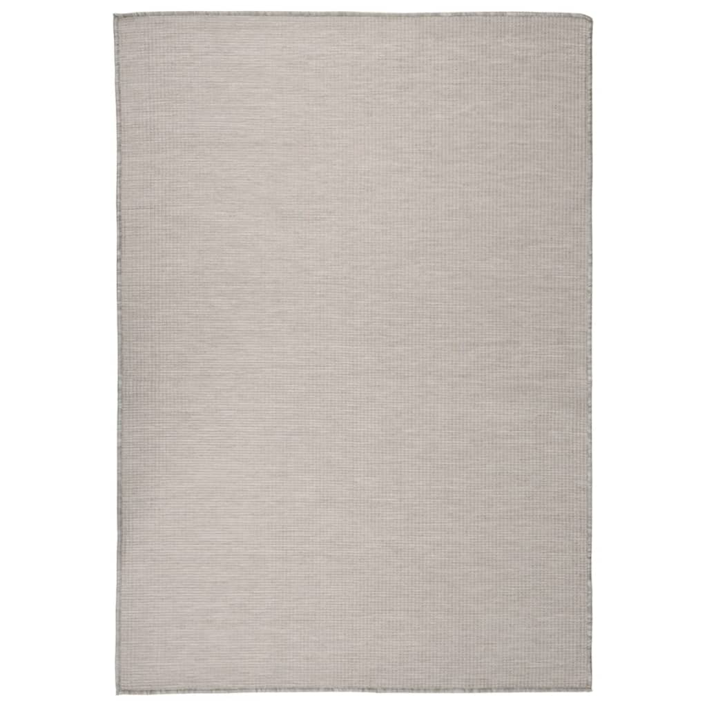 Buitenkleed platgeweven 160x230 cm taupe