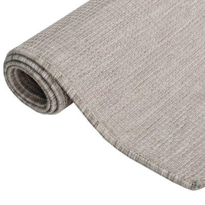 Buitenkleed platgeweven 160x230 cm taupe