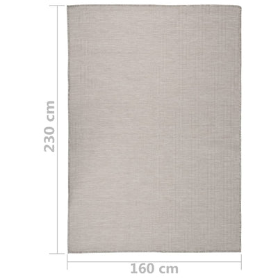 Buitenkleed platgeweven 160x230 cm taupe