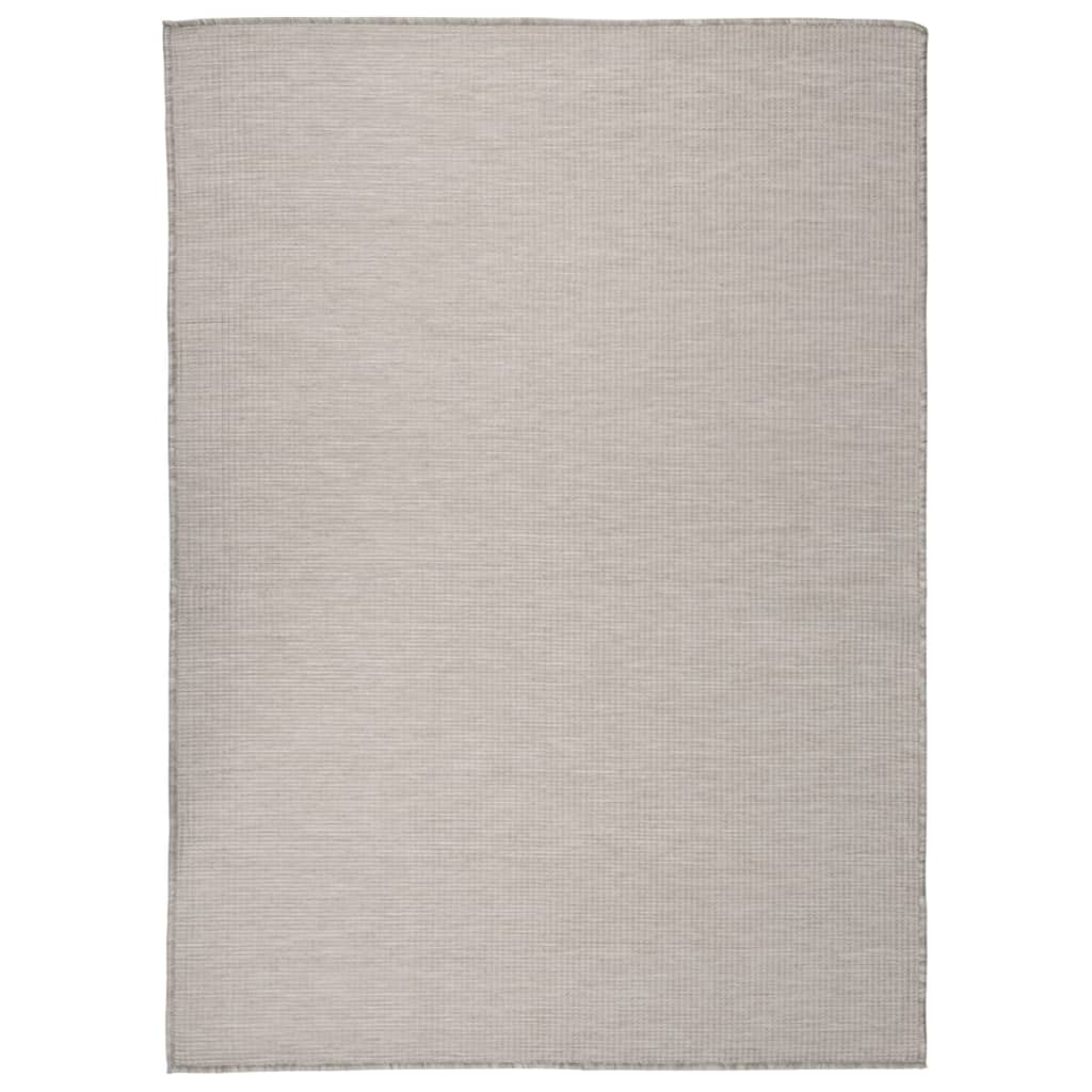 Buitenkleed platgeweven 200x280 cm taupe