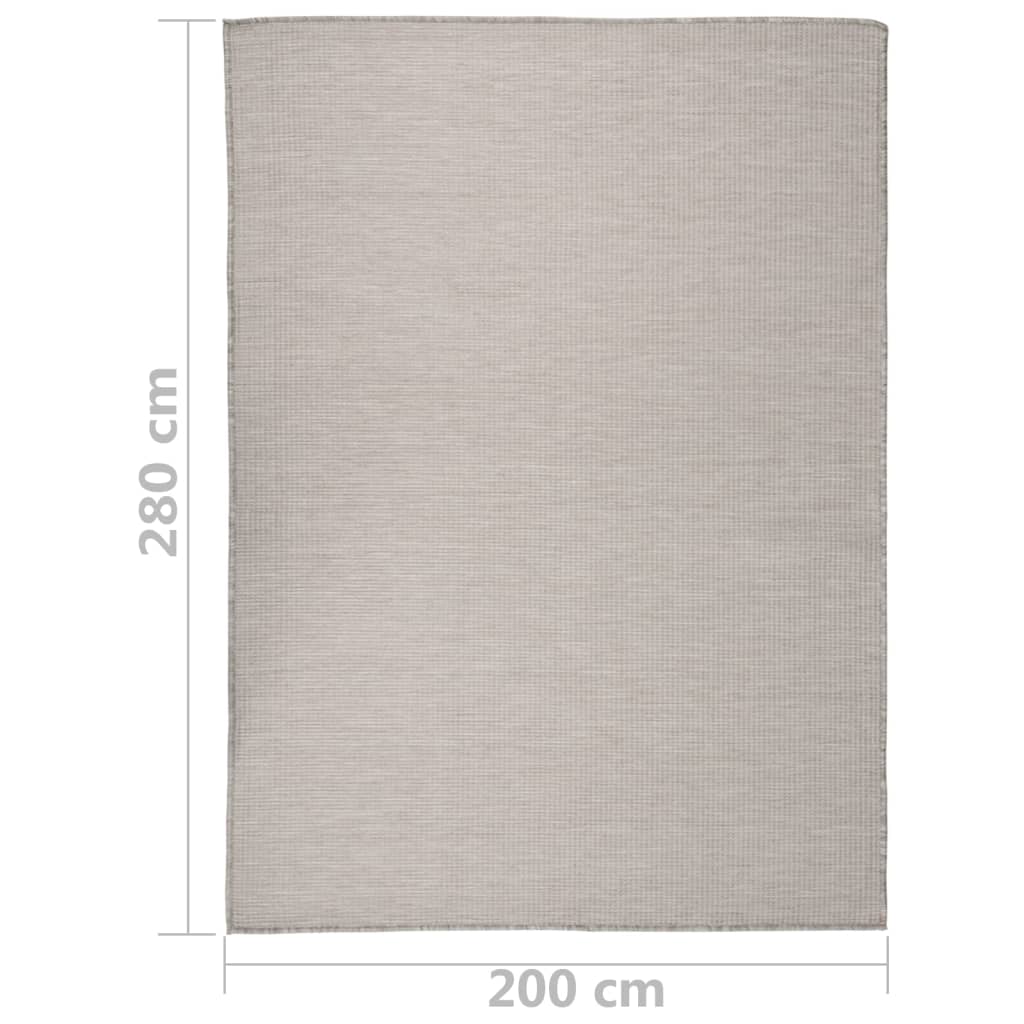 Buitenkleed platgeweven 200x280 cm taupe