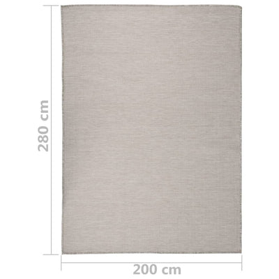 Buitenkleed platgeweven 200x280 cm taupe