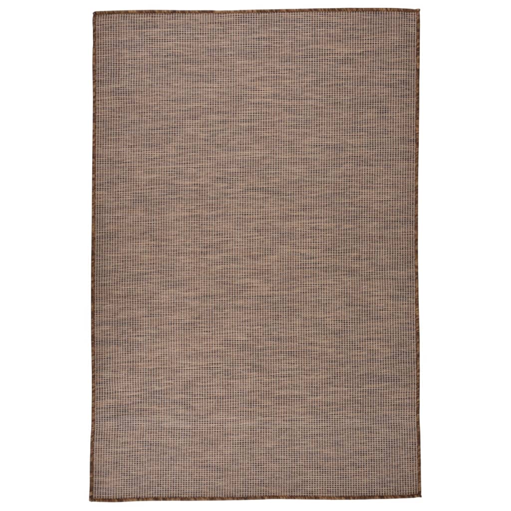 Buitenkleed platgeweven 120x170 cm bruin