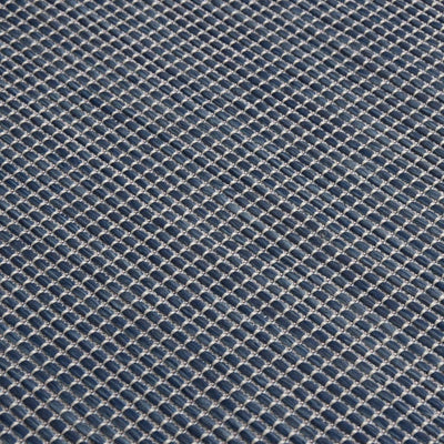 Buitenkleed platgeweven 100x200 cm blauw
