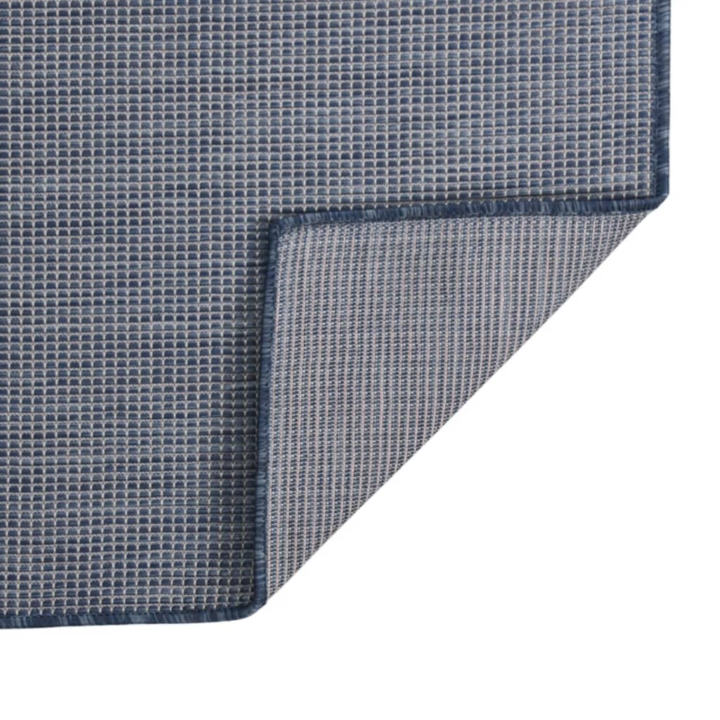 Buitenkleed platgeweven 120x170 cm blauw