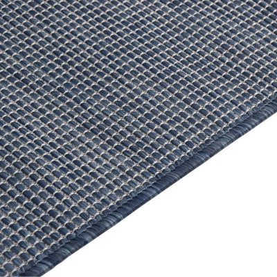 Buitenkleed platgeweven 120x170 cm blauw