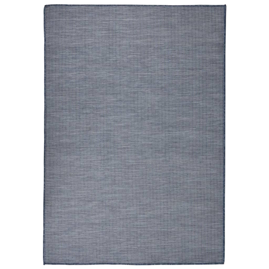 Buitenkleed platgeweven 160x230 cm blauw
