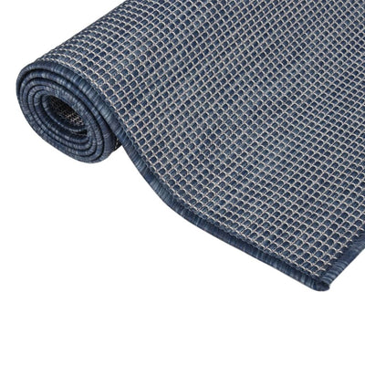 Buitenkleed platgeweven 160x230 cm blauw