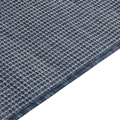 Buitenkleed platgeweven 160x230 cm blauw