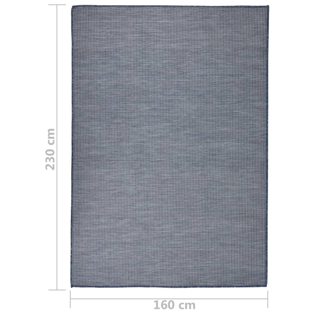 Buitenkleed platgeweven 160x230 cm blauw