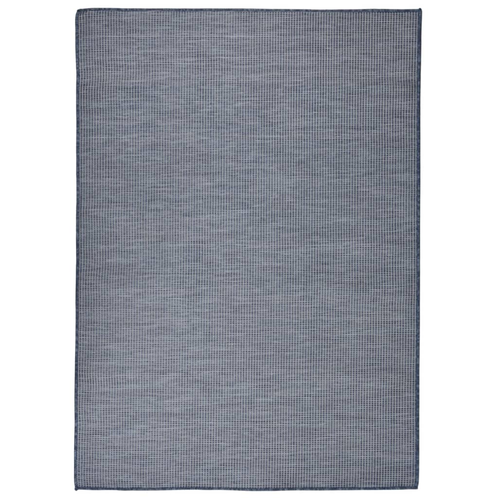 Buitenkleed platgeweven 200x280 cm blauw
