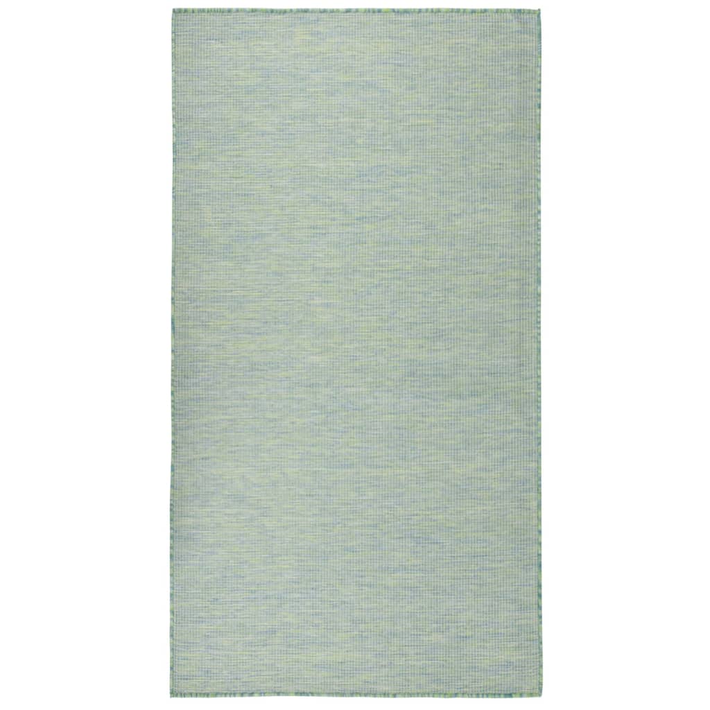 Buitenkleed platgeweven 80x150 cm turquoise
