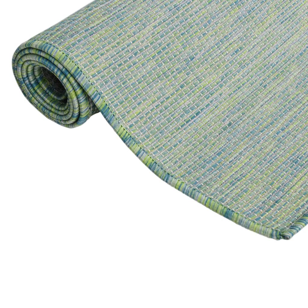 Buitenkleed platgeweven 120x170 cm turquoise