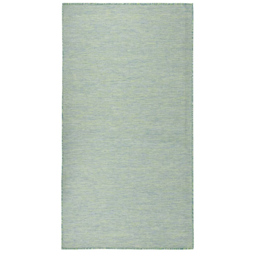 Buitenkleed platgeweven 140x200 cm turquoise