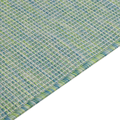 Buitenkleed platgeweven 140x200 cm turquoise