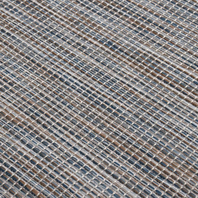 Buitenkleed platgeweven 120x170 cm bruin en blauw