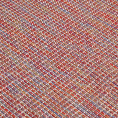 Buitenkleed platgeweven 80x250 cm rood