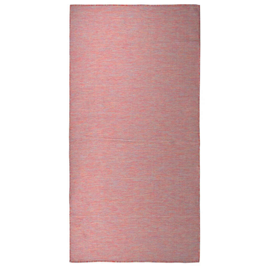 Buitenkleed platgeweven 100x200 cm rood