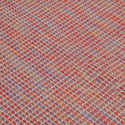 Buitenkleed platgeweven 100x200 cm rood