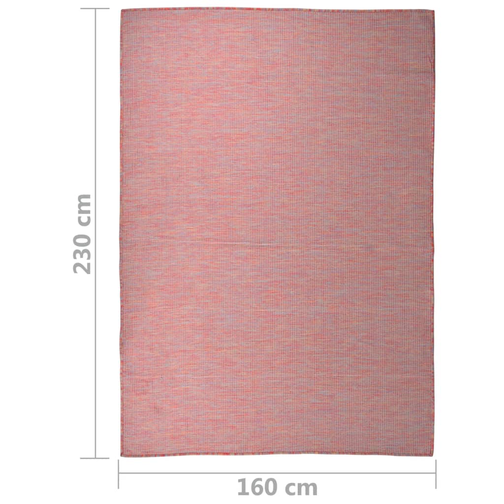 Buitenkleed platgeweven 160x230 cm rood