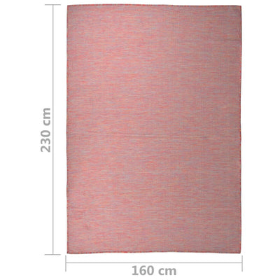 Buitenkleed platgeweven 160x230 cm rood
