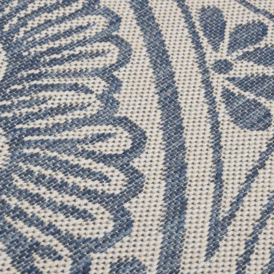 Buitenkleed met patroon platgeweven 80x150 cm blauw