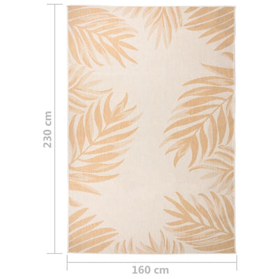 Buitenkleed met bladpatroon platgeweven 160x230 cm