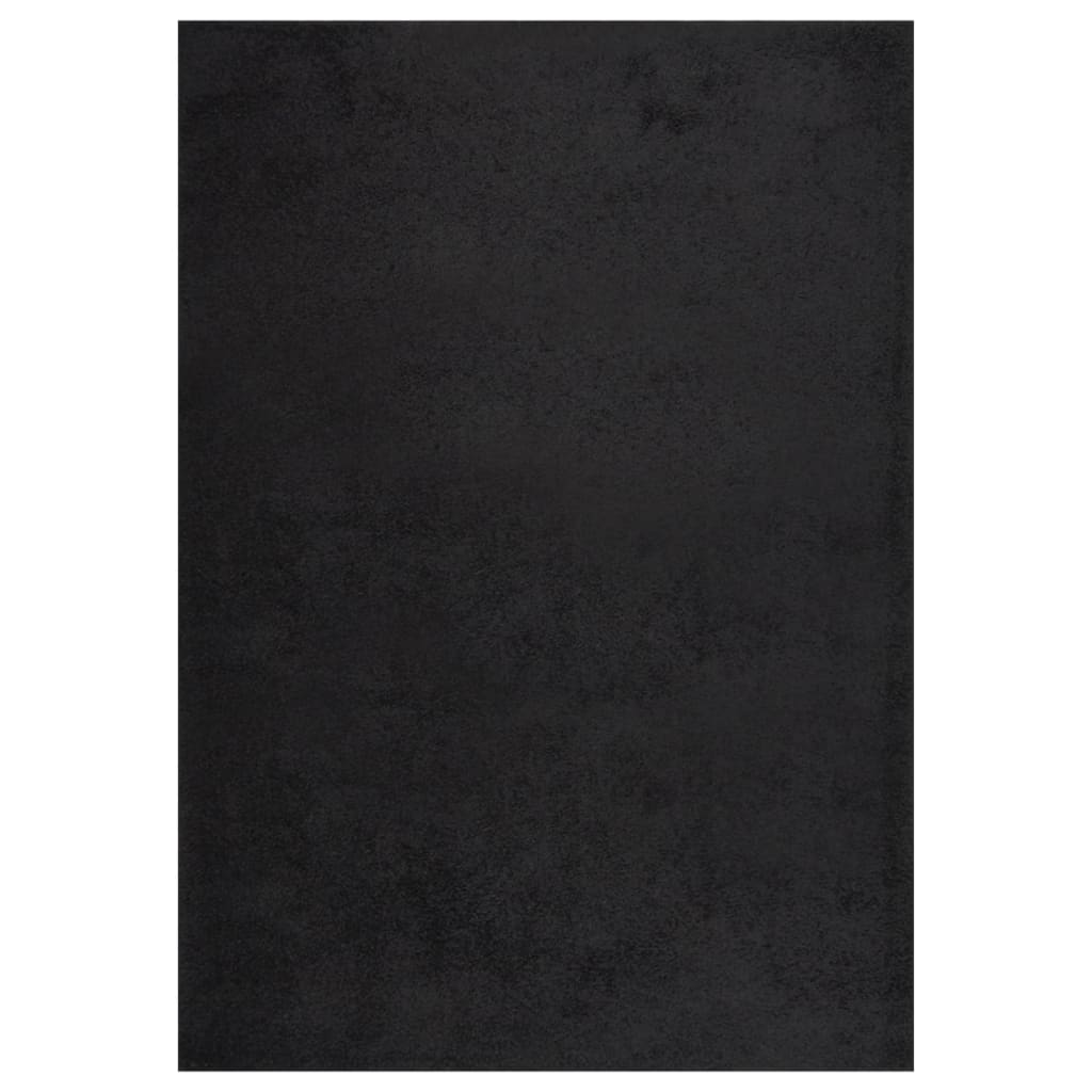 Vloerkleed shaggy hoogpolig 140x200 cm zwart